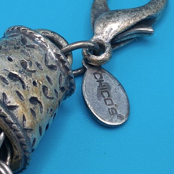 CHICO'S Antique Silver Tone METAL & Rope Chain Pendant Necklace, 20 Inches - Picture 6 of 11